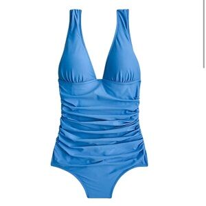 NWT Jcrew Ruched femme one-piece swimsuit sea coast blue